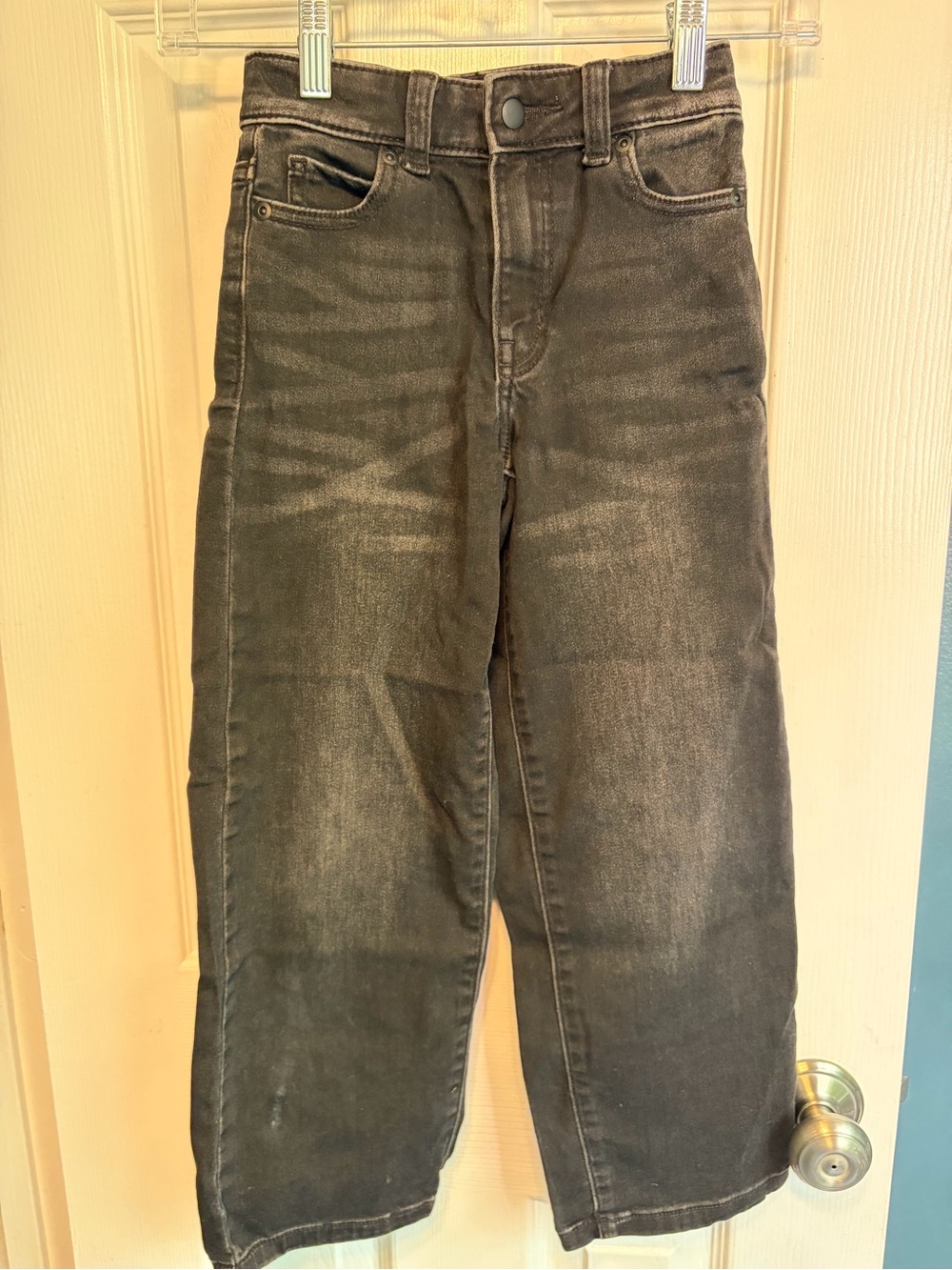 Evsie Girls Wide Leg Black Jeans